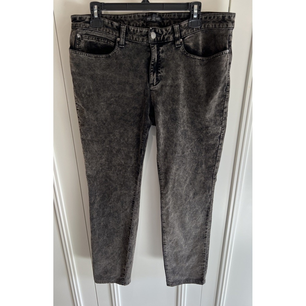 Eileen Fisher Brown Velvet Pants Women's Size 14 Minimalist Stretch Classic Boho